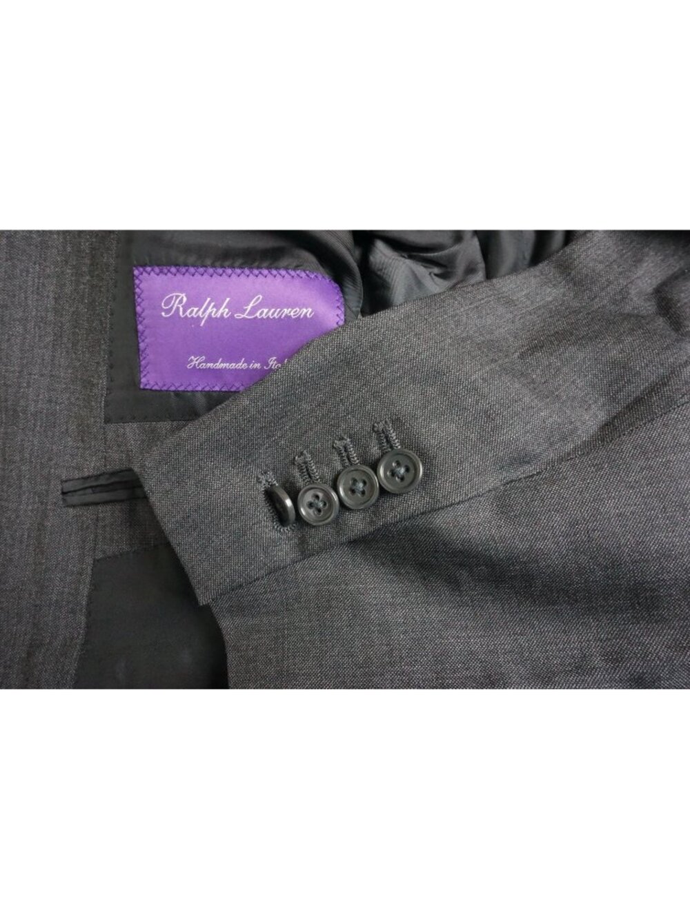 Ralph Lauren Purple Label 100% Wool Solid Gray Sport Coat Jacket Sz 44R